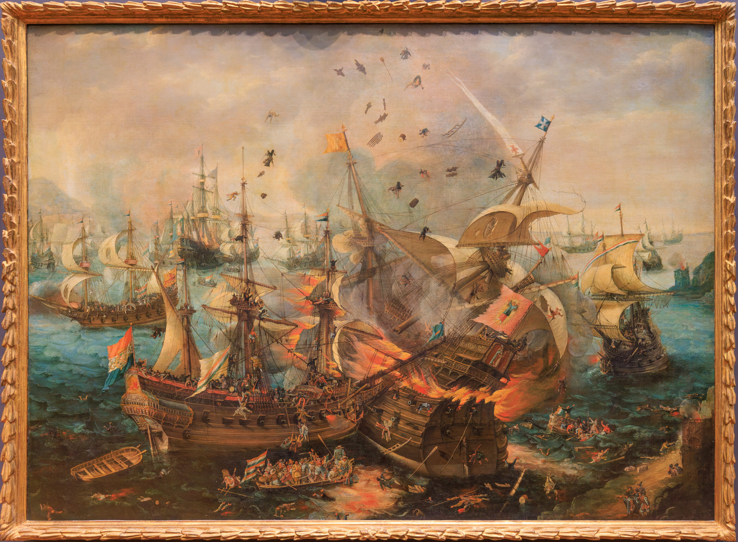 Cornelis Claesz van Wieringen, The Explosion of the Spanish Flagship during the Battle of Gibraltar, ~1621