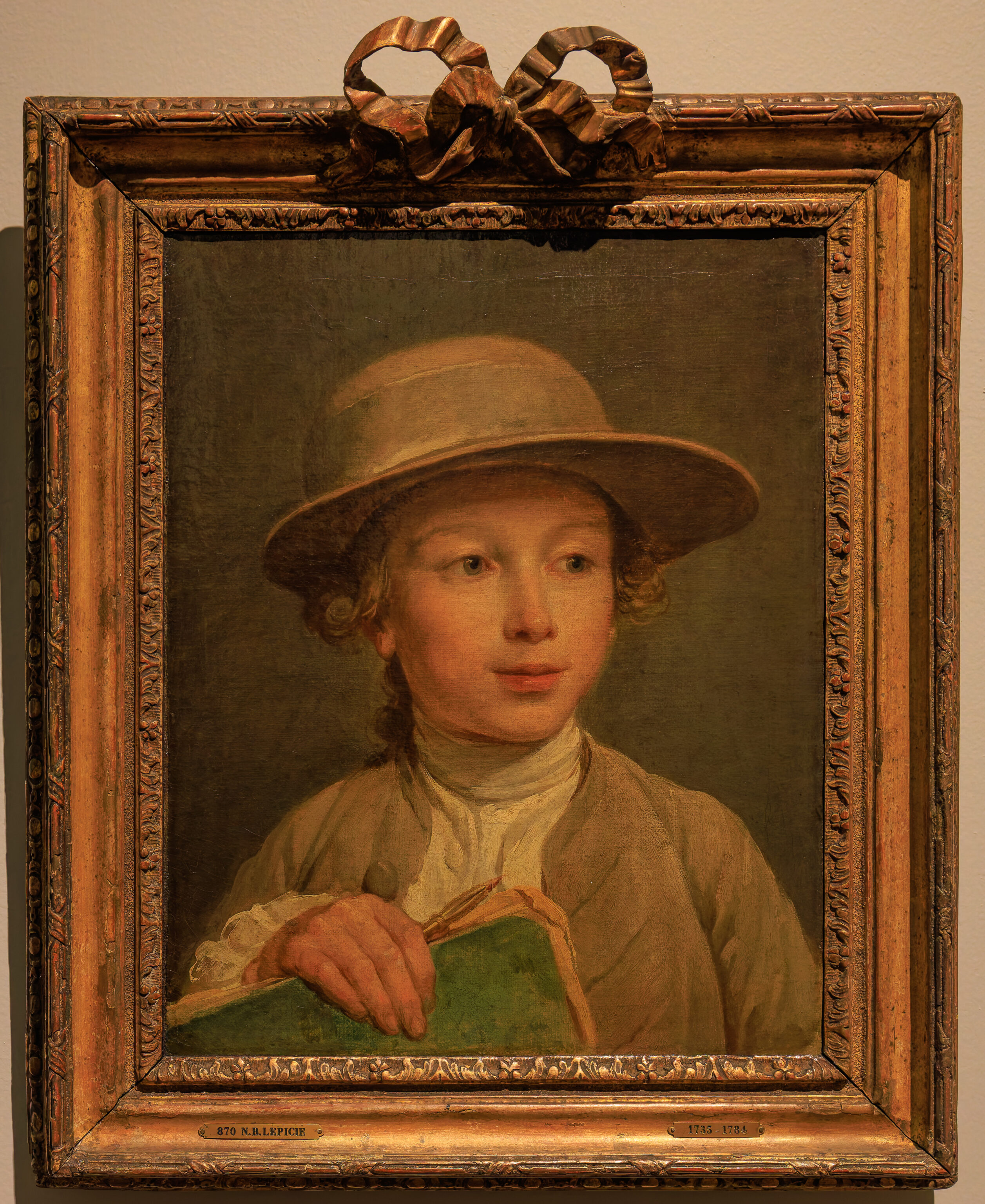 Nicolas Bernard Lepicie, Boy with a Drawing Book, ~1772