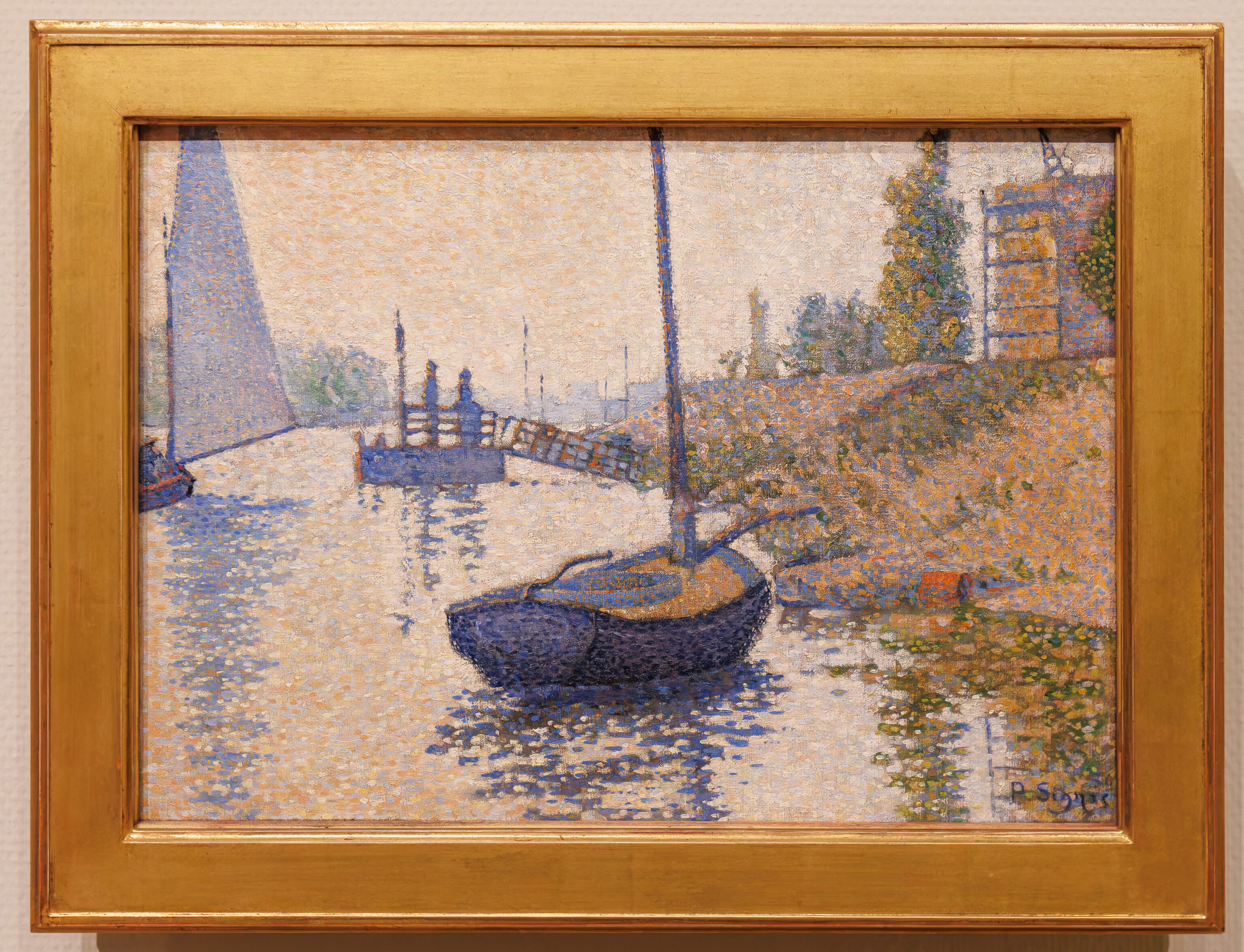 Paul Signac, The "Ponton de la Felicite" at Asnieres (Opus no. 143), 1886